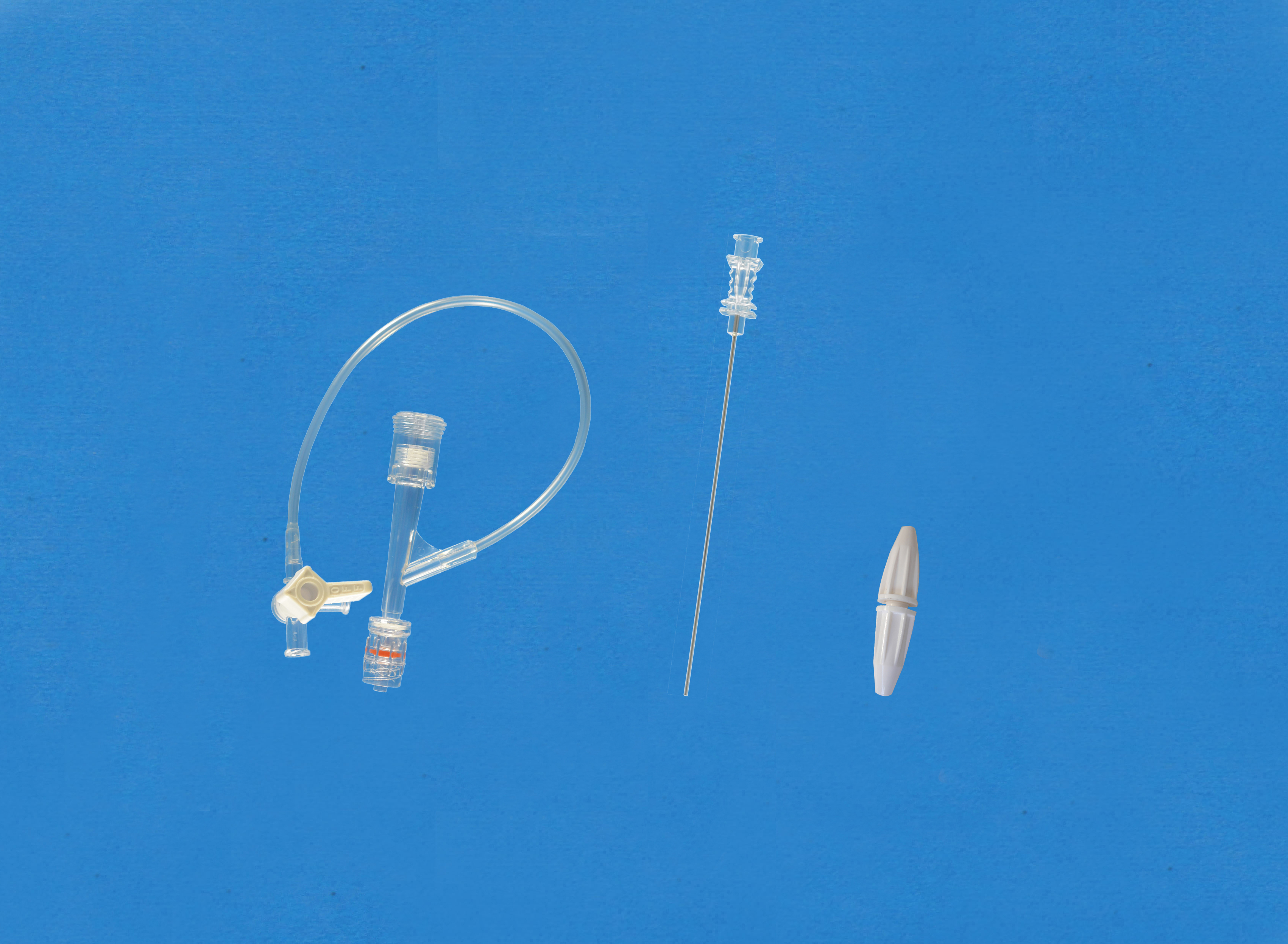 一次性使用Y型連接器套件-二檔按壓式側枝為延長管和三通，大針座校直器，白色全塑扭控器