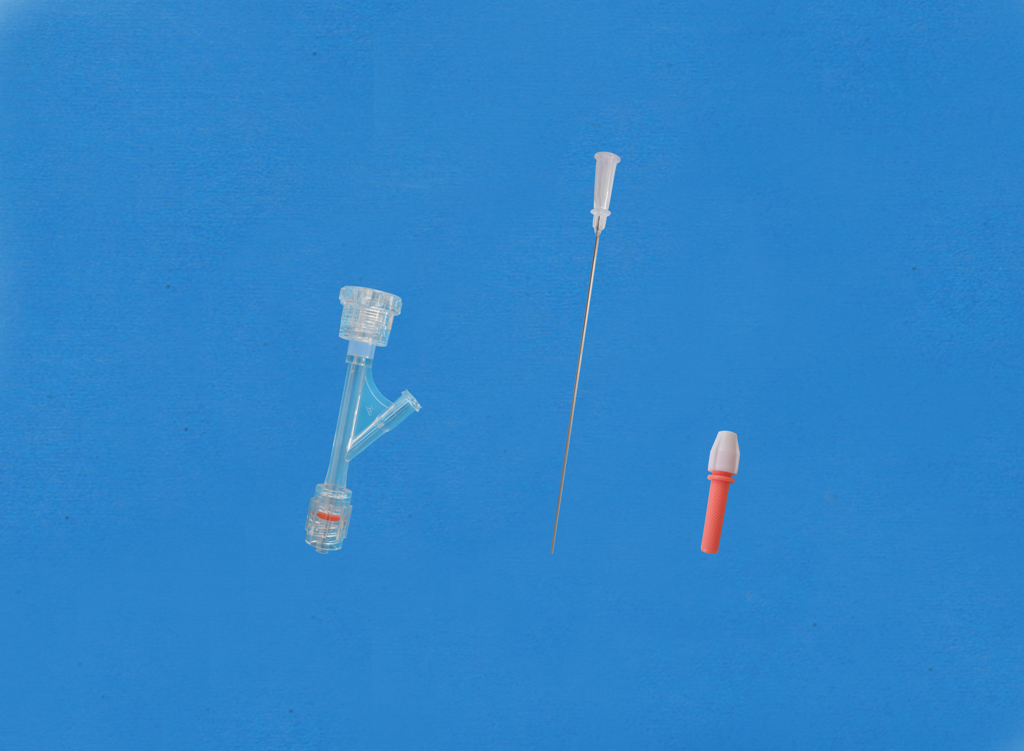 一次性使用Y型連接器套件-旋鈕式側(cè)枝為母接頭，小針座校直器，紅色銅芯扭控器
