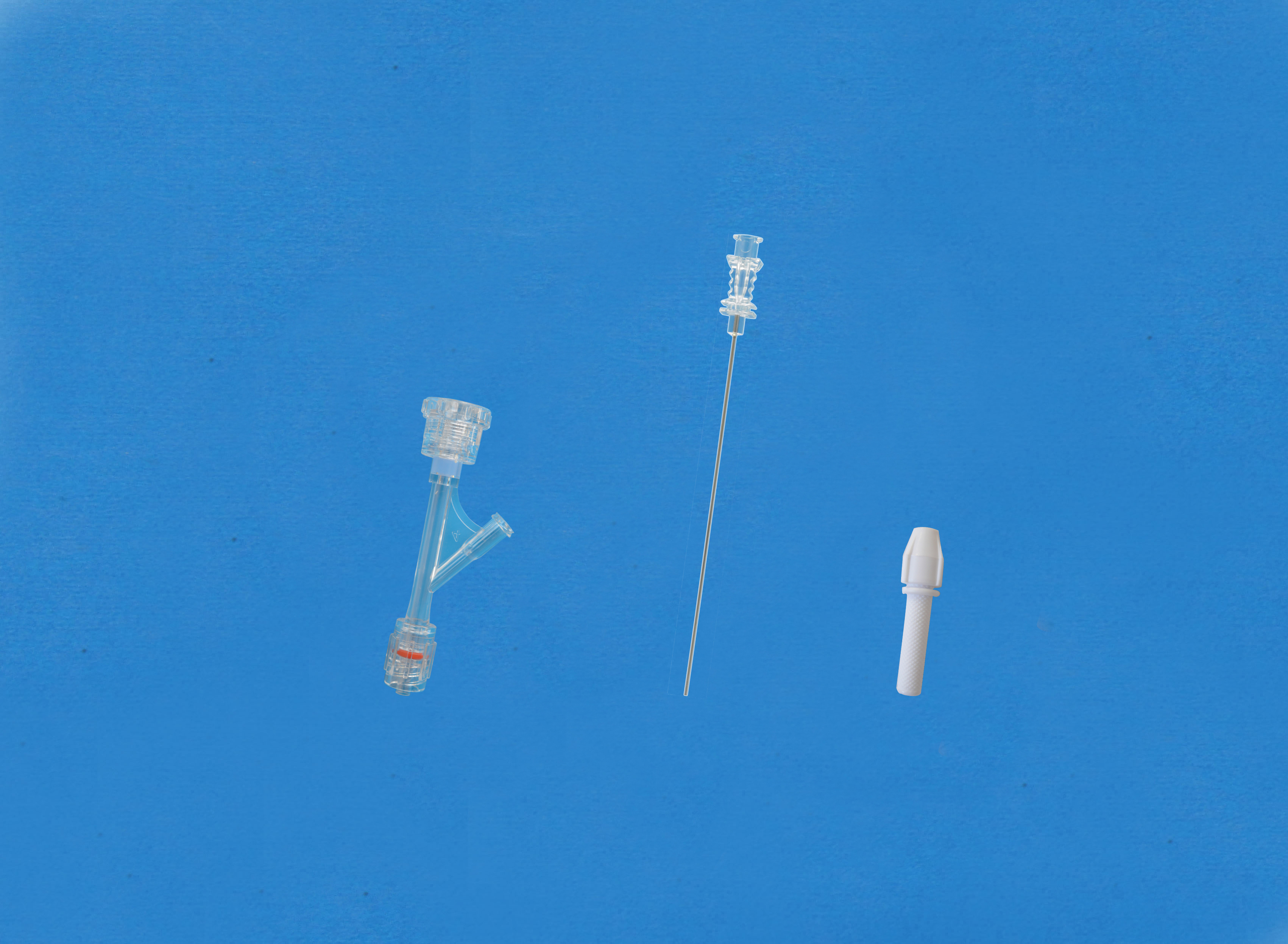 一次性使用Y型連接器套件-旋鈕式側(cè)枝為母接頭，大針座校直器，白色銅芯扭控器