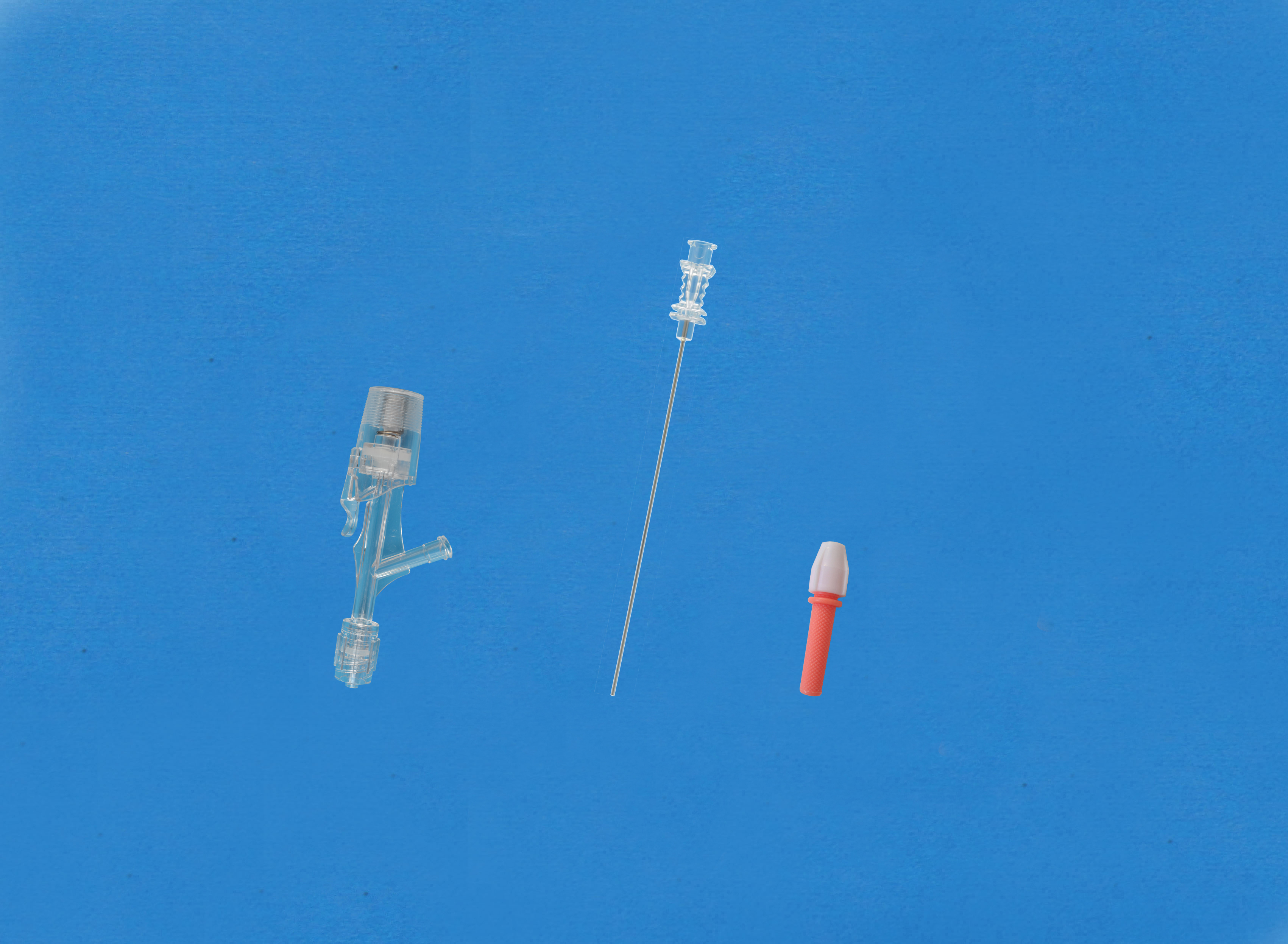 一次性使用Y型連接器套件-三檔按壓式側枝為母接頭，大針座校直器，紅色銅芯扭控器